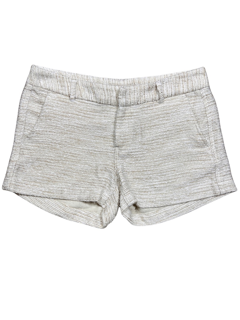 Banana Republic Tweed Cream-Colored Shorts, Size 6